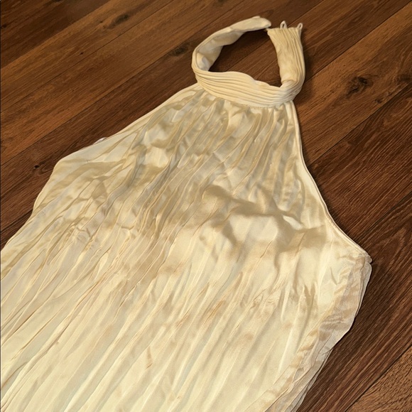 Zara Halter Pleated Midi Dress. M/L - Picture 4 of 12